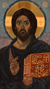 (Photo of an icon I wrote. My teacher points out that the eyes of this Christ both comfort and convict, something for which I am grateful.)